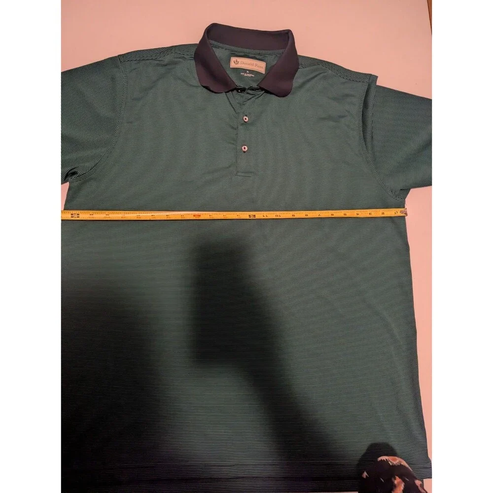 Donald Ross Mens X-Large Polo‎ Shirt Golf Performance Striped *Club Embroidery